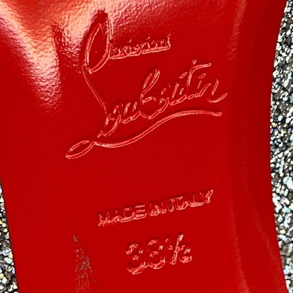 CHRISTIAN LOUBOUTIN Delicotte 100 Ankle Boots Navy Suede/Silver 38.5EU 8.5US - Picture 3 of 14